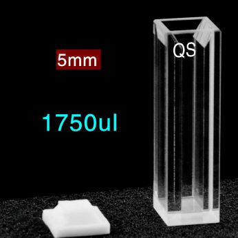 Quartz 10mm Fluorescence Micro Cuvette, 1750ul, Molded 83, Four-Way Light, PTFE Cap, 1pc/ea, C104CE15