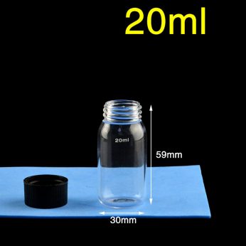 Quartz Screw-Cap Bottle, 20ml, Ø30×59mm, JGS2, PP Cap with PTFE Gasket, 1pc/ea, C201TC