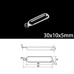 (MQM286) Quartz Combustion Boat, Single Handle, Volume: 0.5ml, Size: 30x10x5mm