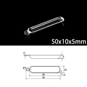 (MQM287) Quartz Combustion Boat, Single Handle, Volume: 1ml, Size: 50x10x5mm