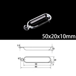 (MQM289) Quartz Combustion Boat, Single Handle, Volume: 5ml, Size: 50x20x10mm