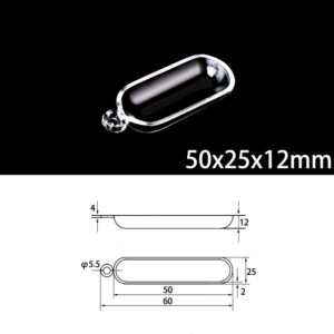 (MQM290) Quartz Combustion Boat, Single Handle, Volume: 8ml, Size: 50x25x12mm