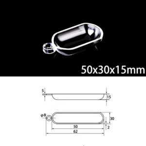 (MQM291) Quartz Combustion Boat, Single Handle, Volume: 10ml, Size: 50x30x15mm