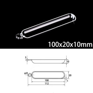(MQM293) Quartz Combustion Boat, Single Handle, Volume: 12ml, Size: 100x20x10mm
