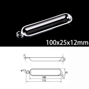 (MQM294) Quartz Combustion Boat, Single Handle, Volume: 15ml, Size: 100x25x12mm