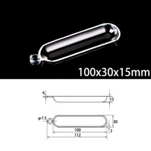 (MQM295) Quartz Combustion Boat, Single Handle, Volume: 20ml, Size: 100x30x15mm