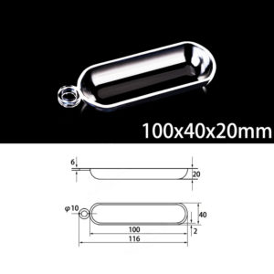 (MQM296) Quartz Combustion Boat, Single Handle, Volume: 40ml, Size: 100x40x20mm