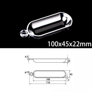 (MQM297) Quartz Combustion Boat, Single Handle, Volume: 45ml, Size: 100x45x22mm