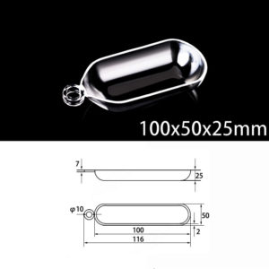 (MQM298) Quartz Combustion Boat, Single Handle, Volume: 55ml, Size: 100x50x25mm