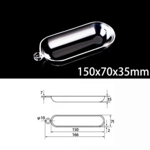 (MQM299) Quartz Combustion Boat, Single Handle, Volume: 150ml, Size: 150x70x35mm