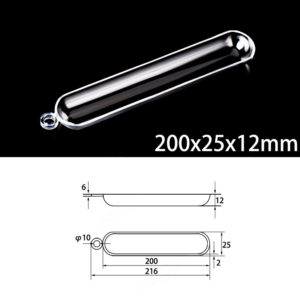 (MQM300) Quartz Combustion Boat, Single Handle, Volume: 40ml, Size: 200x25x12mm