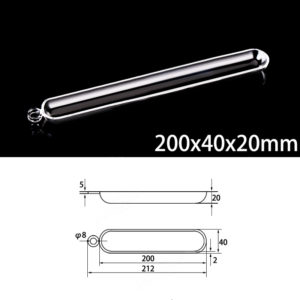 (MQM301) Quartz Combustion Boat, Single Handle, Volume: 80ml, Size: 200x40x20mm