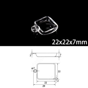 (MQM302) Quartz Combustion Boat, Single Handle, Volume: 1.5ml, Size: 22x22x7mm