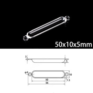 (MQM304) Quartz Combustion Boat, Double Handle, Volume: 1ml, Size: 50x10x5mm