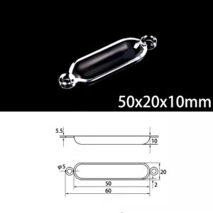 (MQM306) Quartz Combustion Boat, Double Handle, Volume: 20ml, Size: 50x20x10mm
