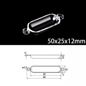 (MQM307) Quartz Combustion Boat, Double Handle, Volume: 25ml, Size: 50x25x12mm