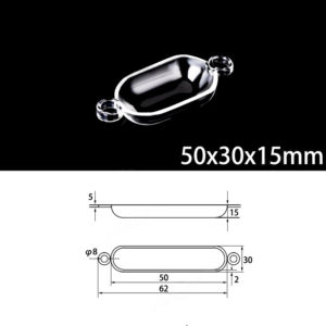 (MQM308) Quartz Combustion Boat, Double Handle, Volume: 30ml, Size: 50x30x15mm
