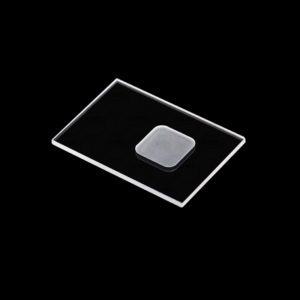 (MQX003) Specimen Holders for X-ray Diffraction (XRD), Rectangular, Size: 50x35mm, Thick: 2mm, Square Sample Reception Size: 15x15mm, Depth: 0.5mm, Universal, Optical Glass