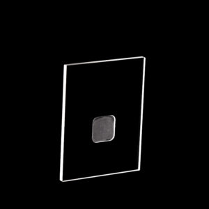 (MQX020) Specimen Holders for X-ray Diffraction (XRD), Rectangular, Size: 45x35mm, Thick: 2mm, Square Sample Reception Size: 10x10mm, Depth: 0.5mm, Panalytical, Optical Glass