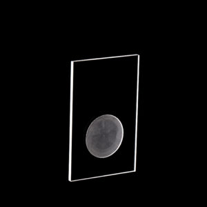 (MQX046) Specimen Holders for X-ray Diffraction (XRD), Rectangular, Size: 50x35mm, Thick: 2mm, Round Sample Reception Size: φ20mm, Depth: 0.5mm, Shimadzu, Optical Glass