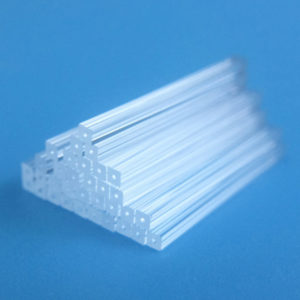 (MQC391) Quartz Capillary Tubes (Outer Square Inner Round), O.D.: 1.25×1.25mm, I.D.: 0.127mm, Length: 25mm