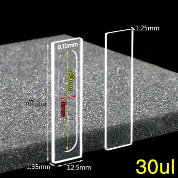 Quartz 0.1mm Detachable Cuvette, 30ul, Molded 83, Two-way Light, Quartz Cover, 1pc/ea, C0.12WE