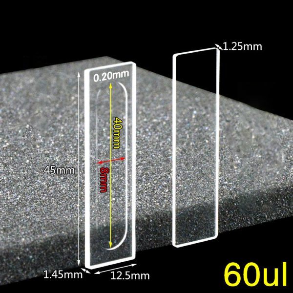 C0.22WE 0.2mm Detachable Cuvette 60ul Two way Light Quartz Cover 1pc ea