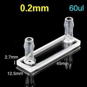 Quartz 0.2mm, Two-Way Light, Flow Cuvette, 60 ul, Molded 83, C0.22WS4