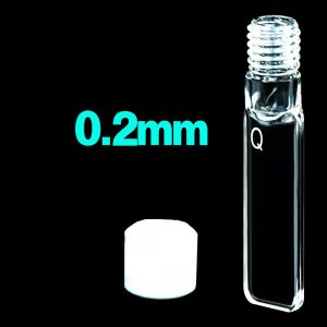Quartz 0.2mm Large Screw-Cap Cuvette, 70ul, Molded 83, Four-Way Light, Screw Cap, 1pc/ea, C0.24TS1