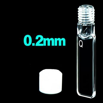 Quartz 0.2mm Large Screw-Cap Cuvette, 70ul, Standard 80, Four-Way Light, Screw Cap, 1pc/ea, C0.24TS1