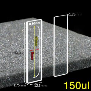 Quartz 0.5mm Detachable Cuvette, 150ul, Molded 83, Two-way Light, Quartz Cover, 1pc/ea, C0.52WE