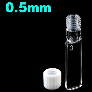 Quartz 0.5mm Screw-Cap Cuvette, 175ul, Molded 83, Four-Way Light, Screw Cap, 1pc/ea, C0.54TE