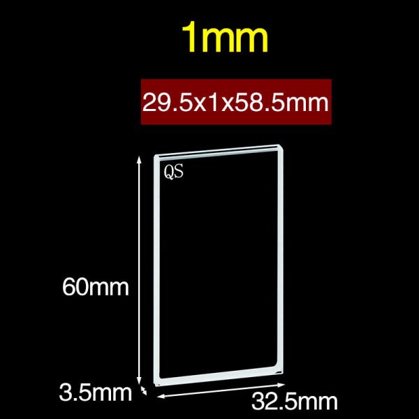 C012CR6 1mm Quartz Two Way Cuvette 1.4ml Two way Light PTFE Cap 1pc ea