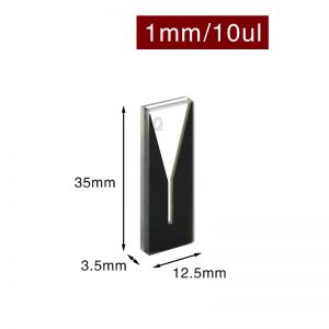 Quartz 1mm Ultra-Micro Cuvette, 10ul, Standard 80, Two-way Light, No Cap, 1pc/ea, C012CS4