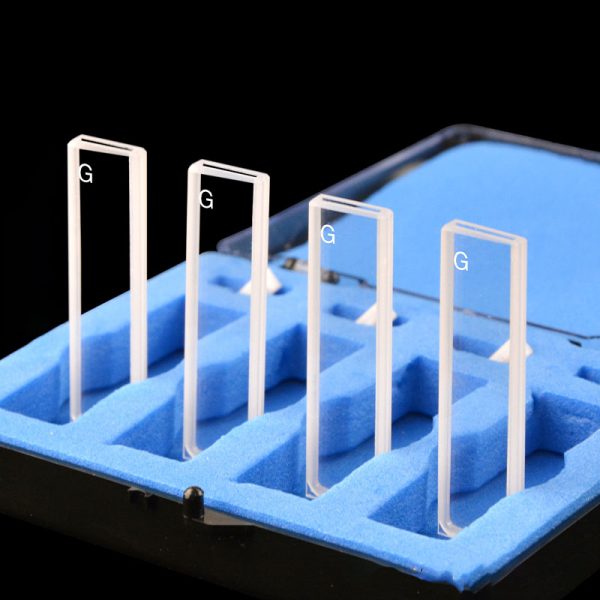 C012CS7 1mm Glass Cuvette 350ul Two way Light PTFE Cap Pack of four