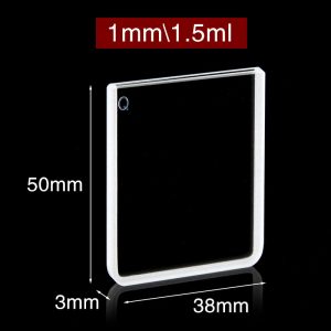 Quartz 1mm Large-Surface Transparent Cuvette, 1.5ml, Standard 80, Two-way Light, No Cover, 1pc/ea, C012CS8
