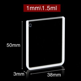 Quartz 1mm Large-Surface Transparent Cuvette, 1.5ml, Standard 80, Two-way Light, PTFE Cap, 1pc/ea, C012CS8