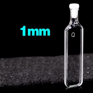 Quartz 1mm Stoppered Cuvette, 430 µl, Molded 83, Two-Way Light, PTFE Stopper, 1pc/ea, C012SS2