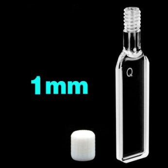 Quartz 1mm Threaded  Cuvette, 350ul, Standard 80, Two-way Light, Screw Cap, 1pc/ea, C012TS