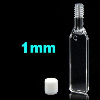 Quartz 1mm Threaded  Cuvette, 350ul, Standard 80, Two-way Light, Screw Cap, 1pc/ea, C012TS1