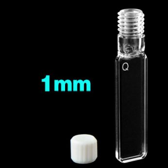 Quartz 1mm Threaded  Cuvette, 350ul, Standard 80, Two-way Light, Screw Cap, 1pc/ea, C012TS2