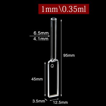 Quartz 1mm Long-Neck Cuvette, 0.35ml, Standard 80, Two-way Light,  1pc/ea, C012WS1