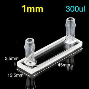 Quartz 1mm, Two-Way Light, Flow Cuvette, 300 ul, Molded 83, C012WS3