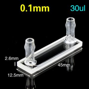 Quartz 0.1mm, Two-Way Light, Flow Cuvette, 30 ul, Molded 83, C012WS5