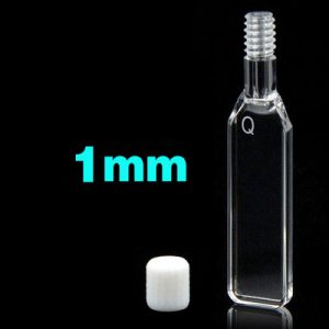 Quartz 1mm Threaded Cuvette, 350ul, Molded 83, Four-Way Light, Screw Cap, 1pc/ea, C014CS
