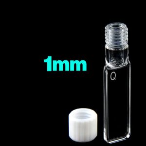 Quartz 1mm Large Screw-Cap Cuvette, 350ul, Molded 83, Four-Way Light, Screw Cap, 1pc/ea, C014CS12