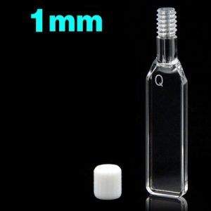 Quartz 1mm Screw-Cap Cuvette, 0.35ml, Molded 83, Four-Way Light, Screw Cap, 1pc/ea, C014CS14