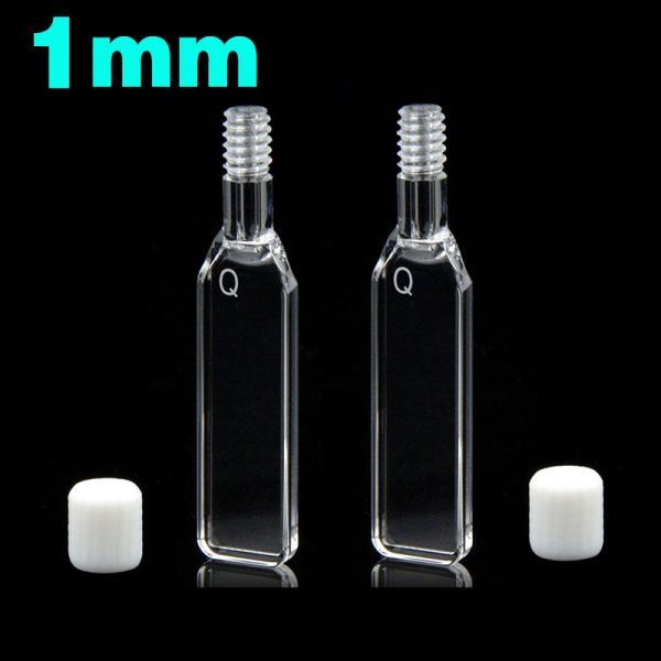 C014CS15 1mm Screw Cap Cuvette 0.35ml Four Way Light Screw Cap Pack of Two