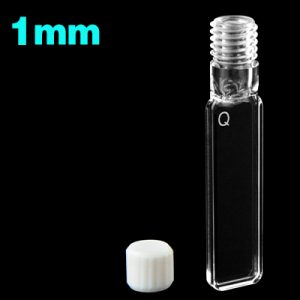 Quartz 1mm Large Screw-Cap Cuvette, 0.35ml, Molded 83, Four-Way Light, Screw Cap, 1pc/ea, C014CS16