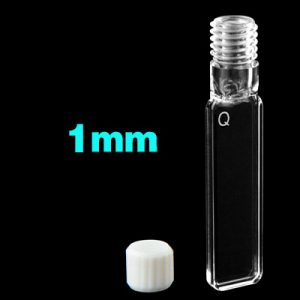 Quartz 1mm Threaded Cuvette, 350ul, Molded 83, Four-Way Light, Screw Cap, 1pc/ea, C014CS2